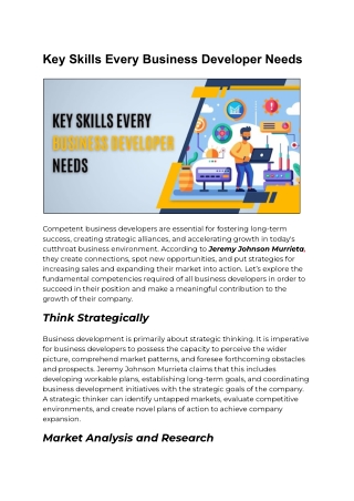 Jeremy Johnson Murrieta’s Guide to Business Development Mastery