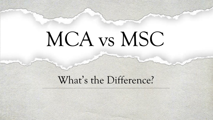 mca vs msc