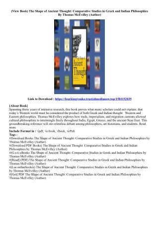 (Download) The Shape of Ancient Thought: Comparative Studies in Greek and Indian