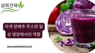자색 양배추 주스와 일상 영양에서의 역할: 종합 가이드
