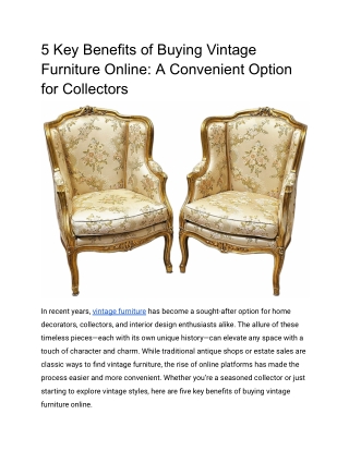 5 Key Benefits of Buying Vintage Furniture Online_ A Convenient Option for Collectors - Google Docs