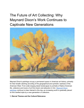 the future of art collecting why maynard dixon