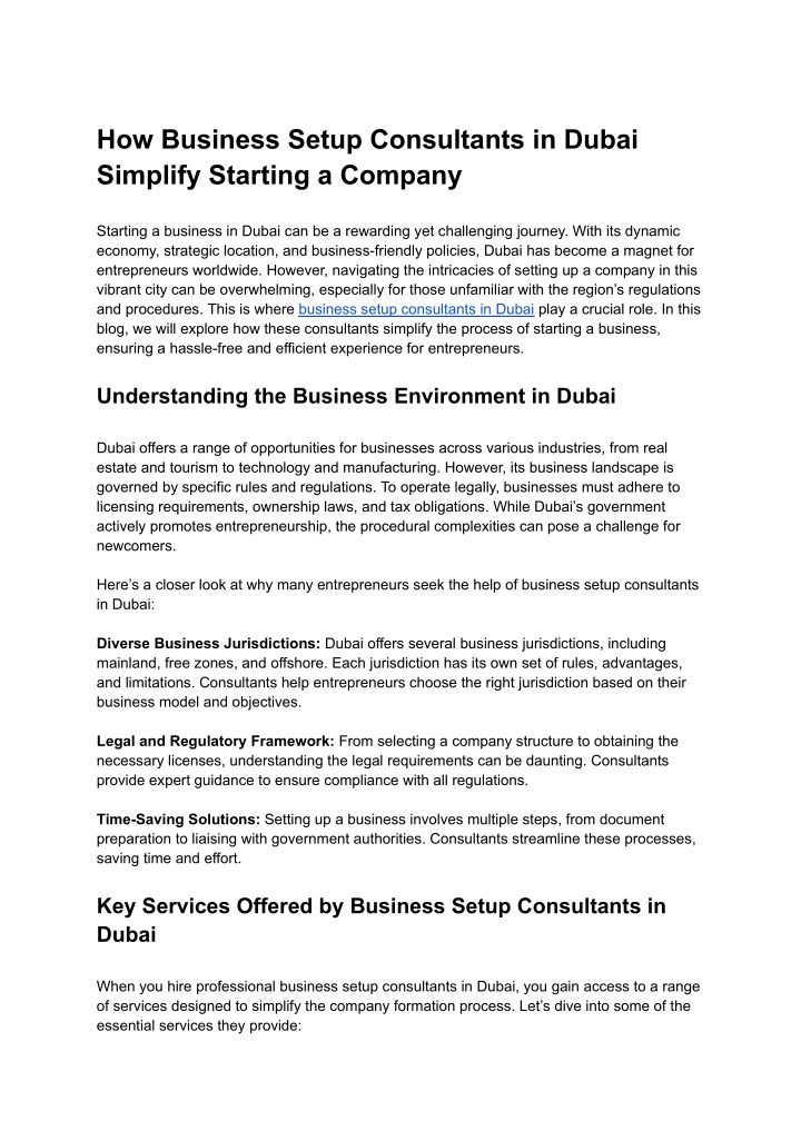 how business setup consultants in dubai simplify