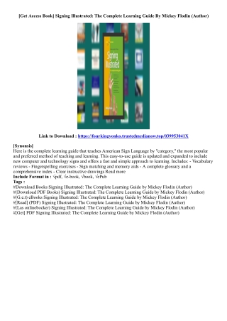 [Download] Signing Illustrated: The Complete Learning Guide By Mickey Flodin (Au