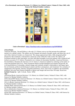 (Kindle Book) American Horizons: U.S. History in a Global Context, Volume II: Si