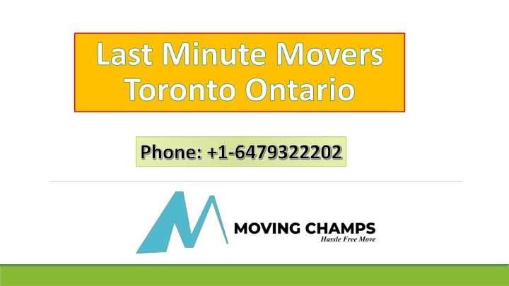 last minute movers toronto ontario