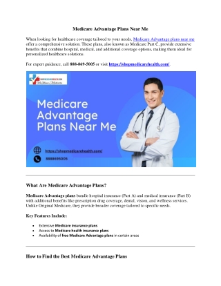 Medicare Advantage Plans Near Me