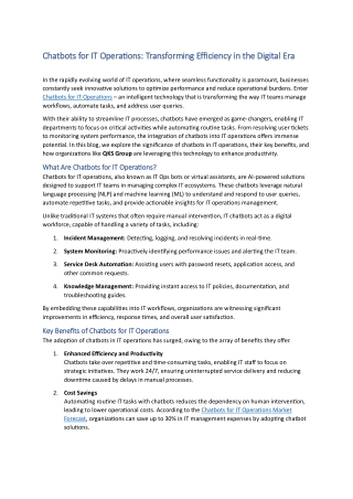 chatbots for it operations transforming