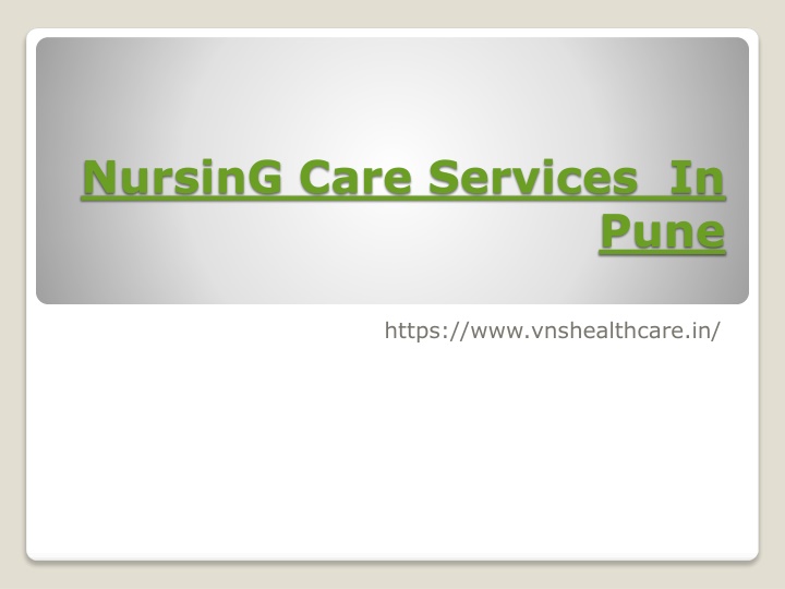 nursing care services in pune