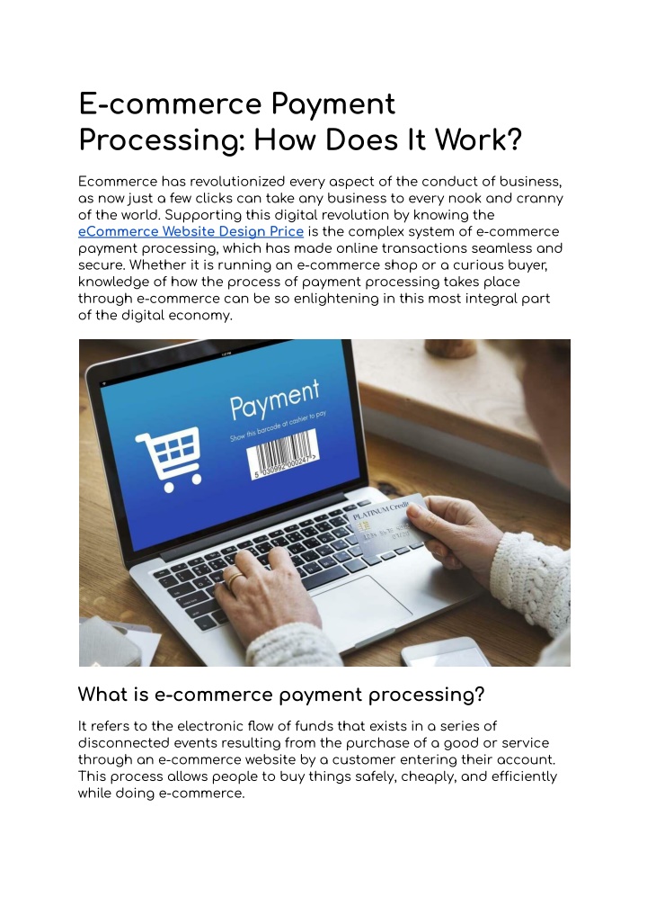 e commerce payment processing how does it work