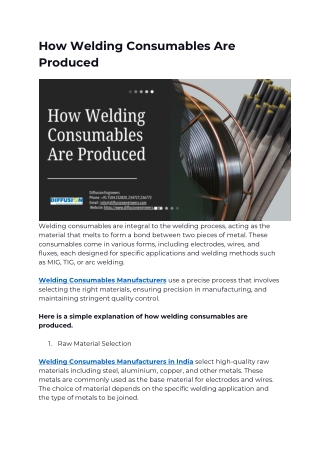 How Welding Consumables Are Produced