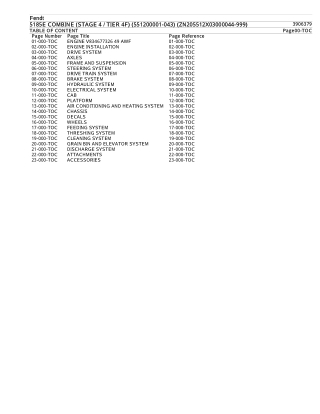 Fendt 5185E COMBINE (STAGE 4  TIER 4F) (551200001-043) (ZN205512X03000044-999) Parts Catalogue Manual Instant Download (
