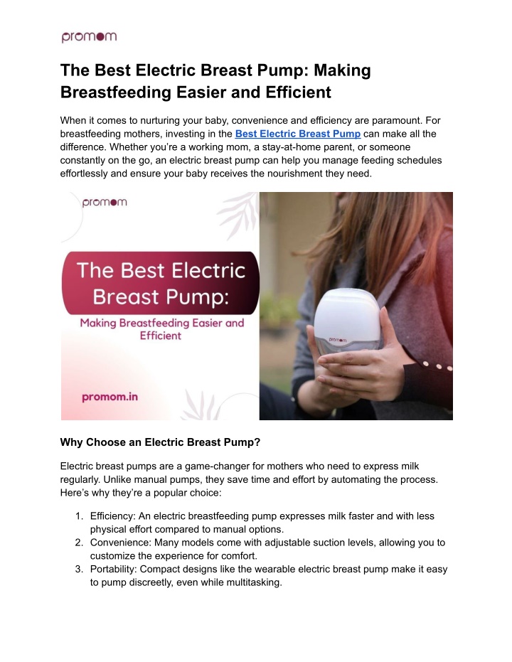 the best electric breast pump making