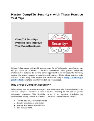 master comptia security with these practice test