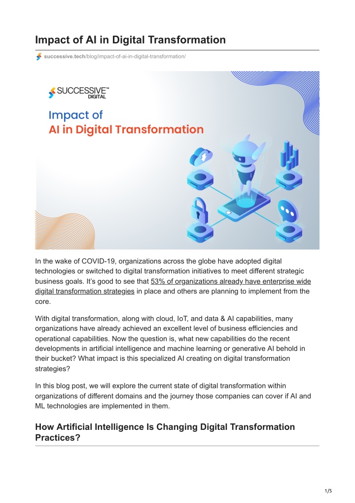 impact of ai in digital transformation