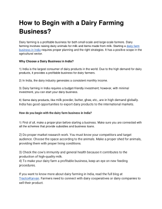 How to Begin with a Dairy Farming Business_