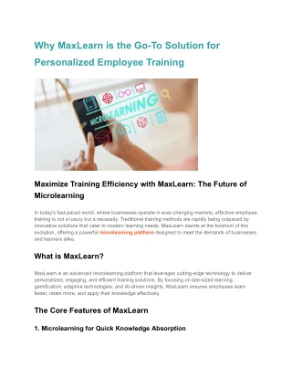 why maxlearn is the go to solution for