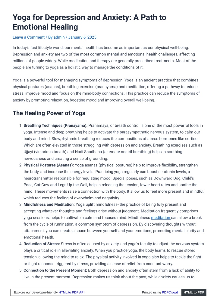 Ppt - Harnessing Yoga For Mental Health: Managing Depression And 