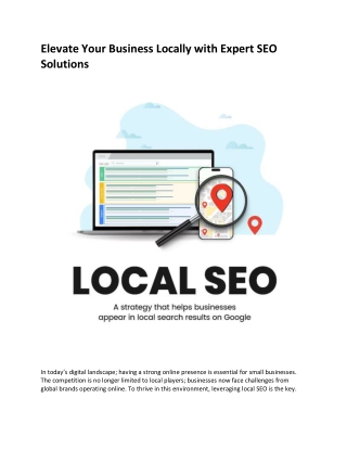 Elevate Your Business Locally with Expert SEO Solutions