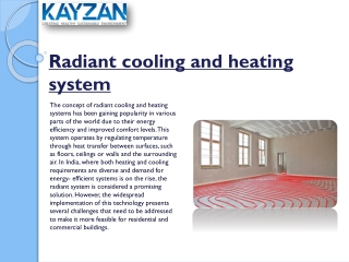 Challenges of Implementing Radiant Cooling and Heating Systems in India