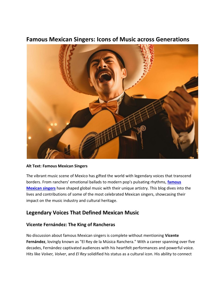 famous mexican singers icons of music across