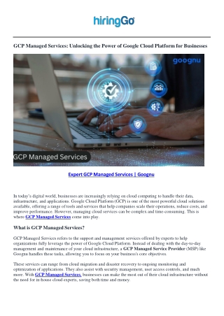 gcp managed services unlocking the power