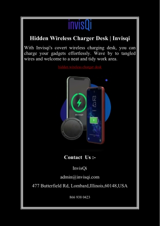 Hidden Wireless Charger Desk | Invisqi