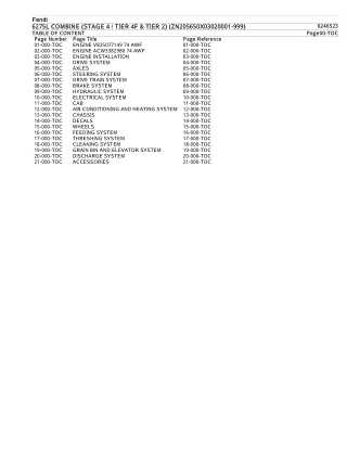 Fendt 6275L COMBINE (STAGE 4  TIER 4F & TIER 2) (ZN205650X03020001-999) Parts Catalogue Manual Instant Download (Part No