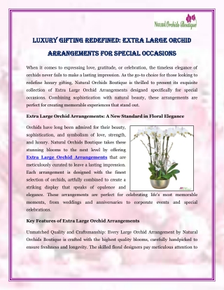 Luxury Gifting Redefined Extra Large Orchid Arrangements for Special Occasions