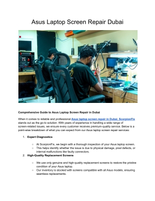 Asus Laptop Screen Repair Dubai