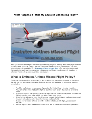 What Happens If I Miss My Emirates Connecting Flight