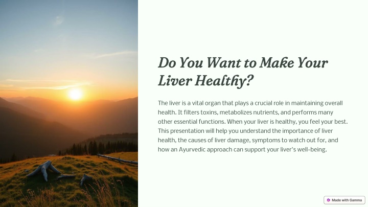 do you want to make your liver healthy