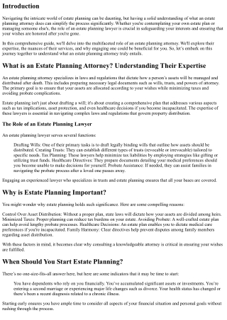 What is an Estate Planning Attorney? Understanding Their Expertise