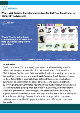 Why Is Web Scraping Quick Commerce Apps for Real-Time Data Crucial for Competitive Advantage