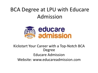 BCA Degree at LPU with Educare Admission – Empower Your Tech Career