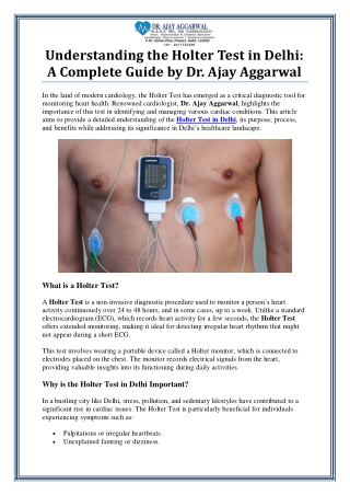 Holter Test in Delhi by Dr. Ajay Aggarwal