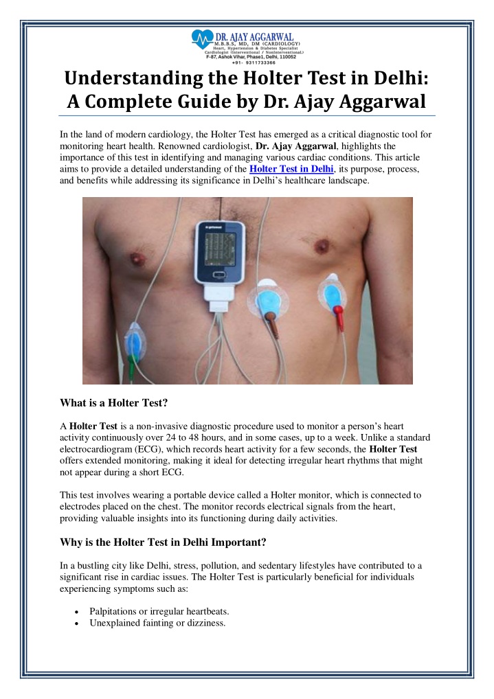 understanding the holter test in delhi a complete