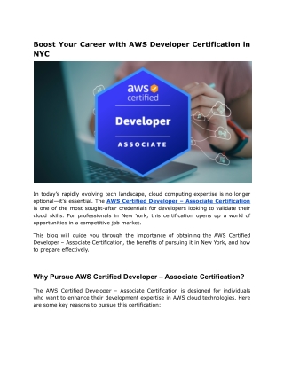 boost your career with aws developer