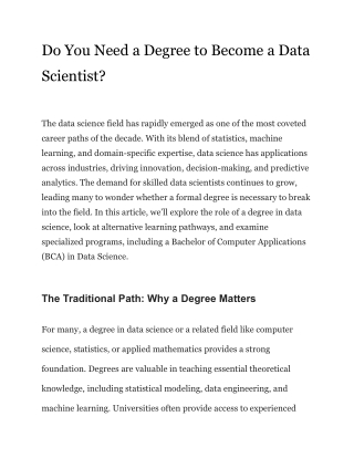 Do You Need a Degree to Become a Data Scientist