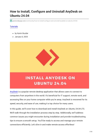 how to install configure and uninstall anydesk
