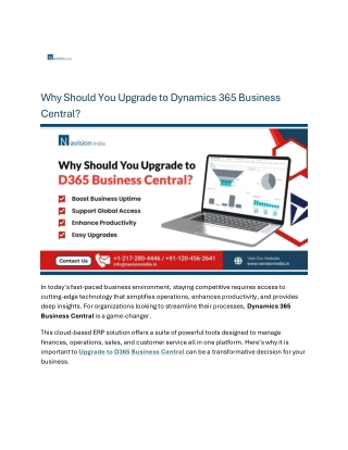 why should you upgrade to dynamics 365 business