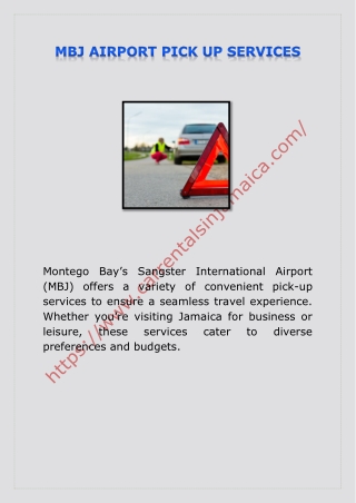 MBJ AIRPORT PICK UP SERVICES