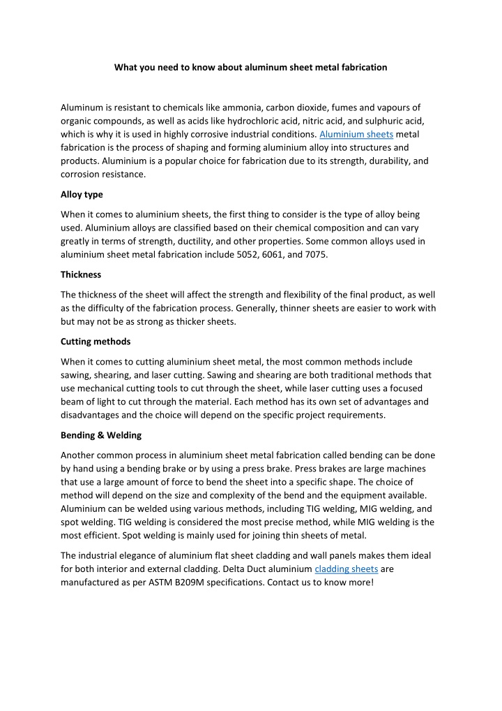 what you need to know about aluminum sheet metal