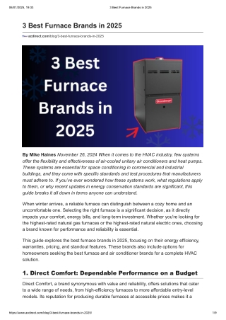 3 Best Furnace Brands in 2025