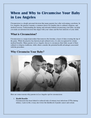 When and Why to Circumcise Your Baby in Los Angeles