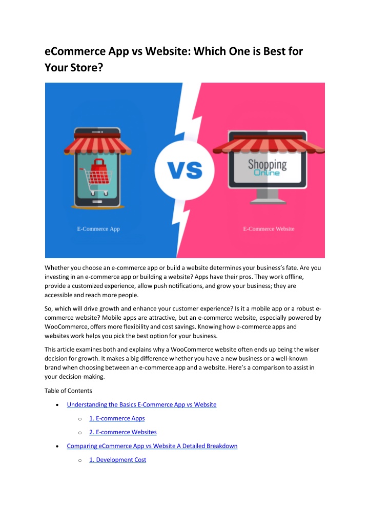 ecommerce app vs website which one is best