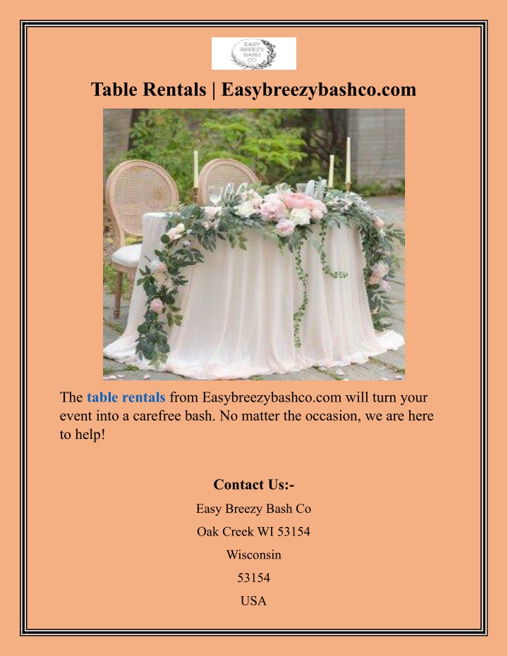 table rentals easybreezybashco com