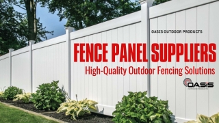 Fence Panel Suppliers: Durable, Affordable Fencing Solutions Across Canada