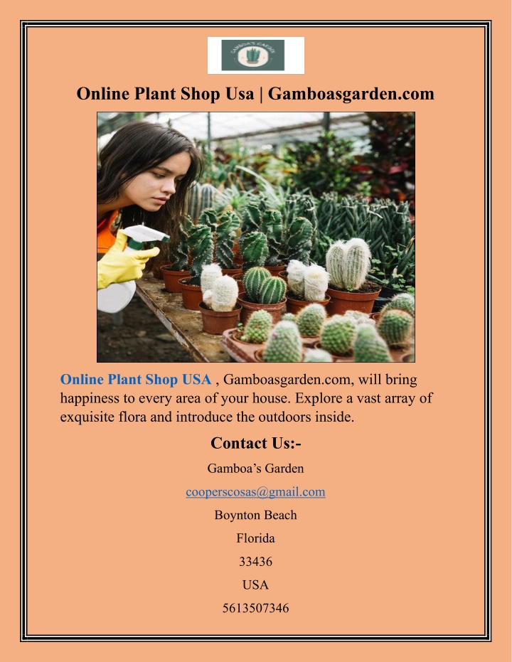 online plant shop usa gamboasgarden com