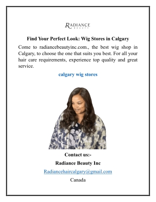 Find Your Perfect Look Wig Stores in Calgary